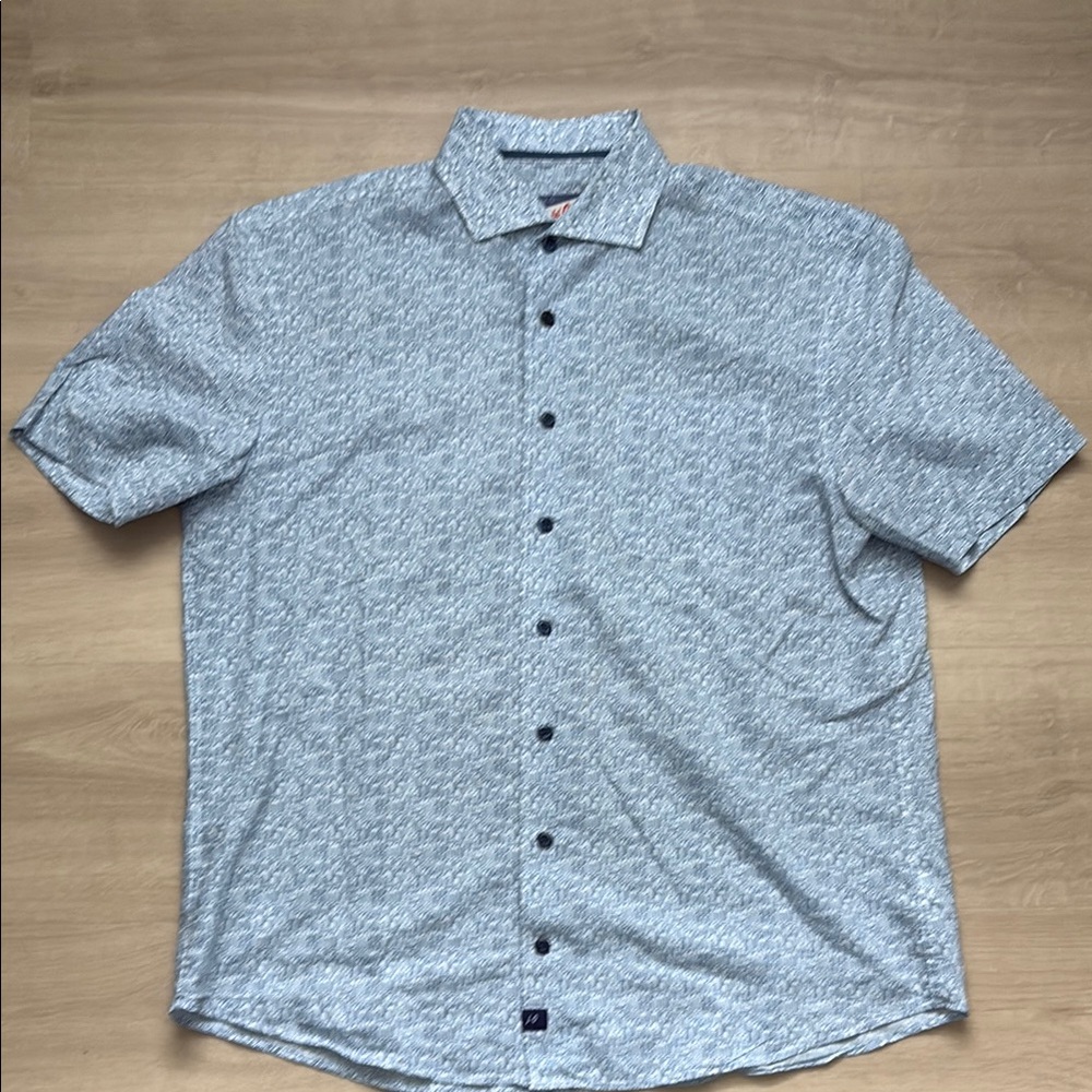 Johnnie-O Men's Blue Patterned Hangin' Out Shirt - Small